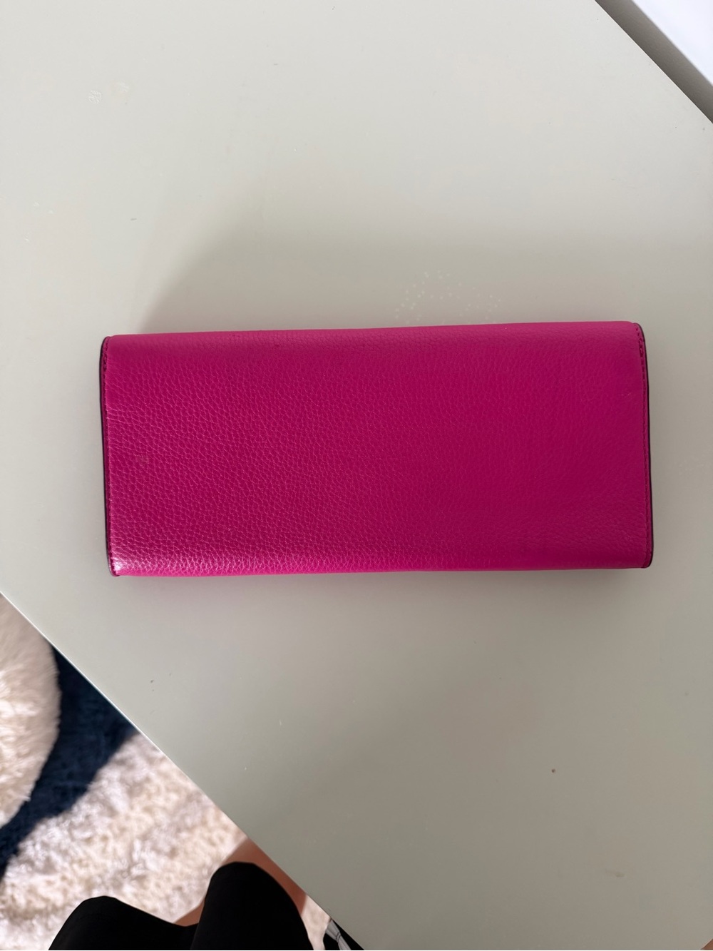 Tory Burch Hot Pink Logo Continental Clutch - Picture 2 of 4